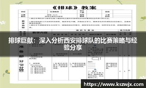 排球巨献：深入分析西安排球队的比赛策略与经验分享
